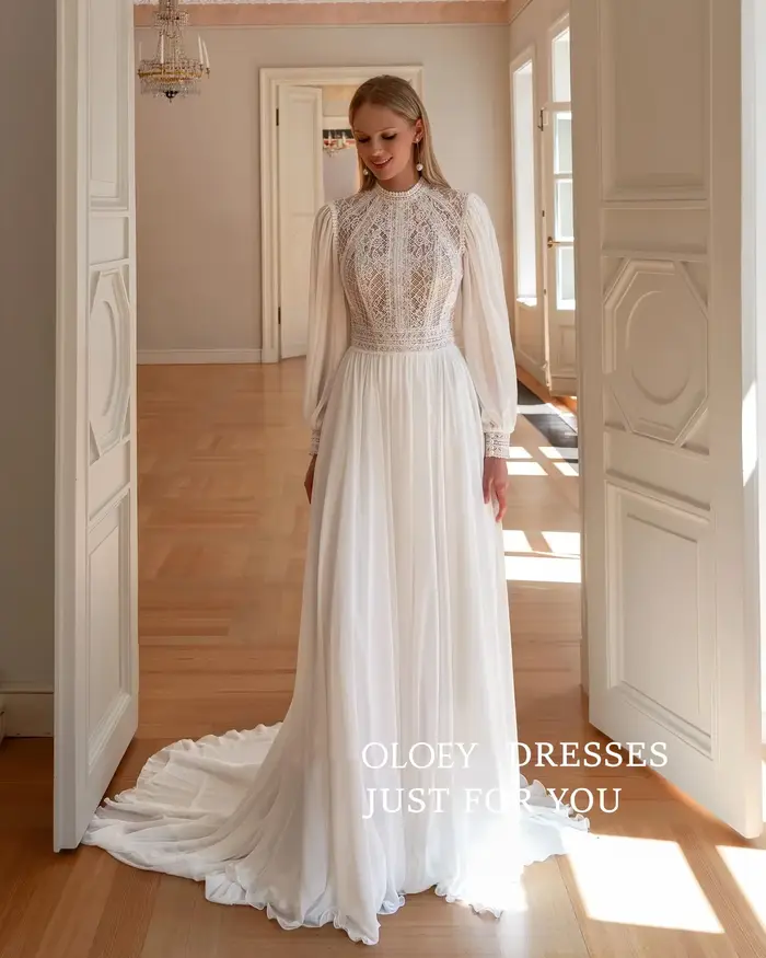 Robes de mariée en mousseline personnalisées OLOEY
