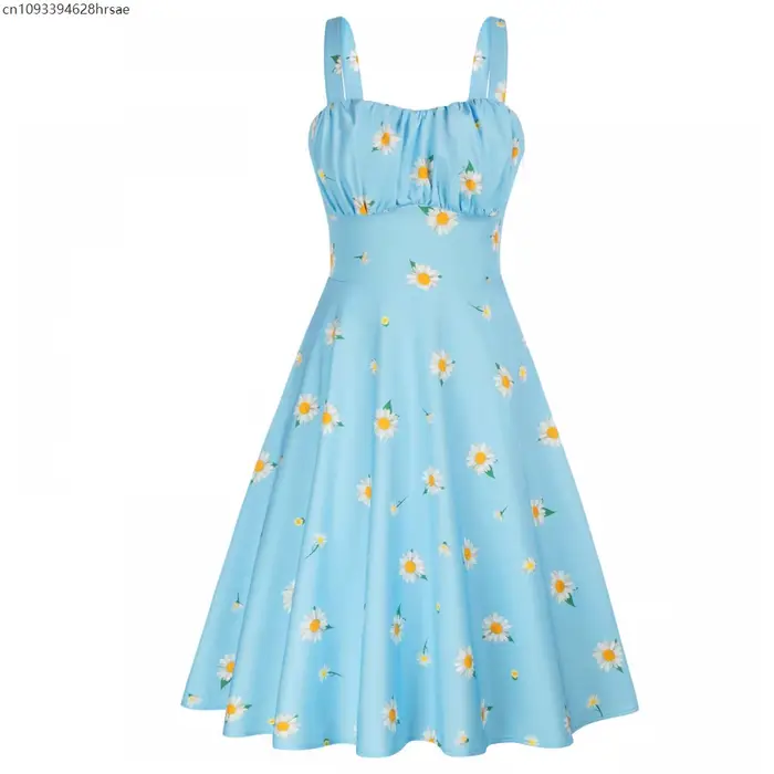 Robe vintage femme 1950s 60s rockabilly trapèze smockée ajustable soirée cocktail mariage