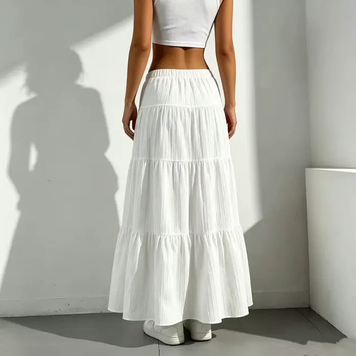 Robe blanche pour femme, coupe ample et épaisse