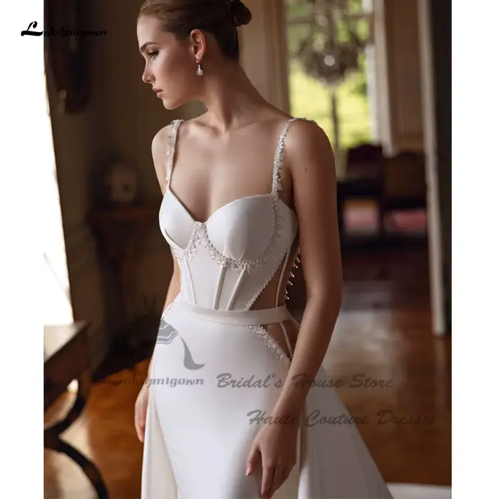 Yanshmigown-Robe de Sirène en Satin Élégante et Sexy pour Femme