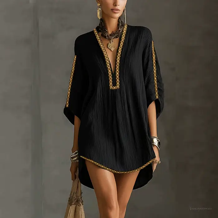 Robes d'été tendance pour femmes, robe courte ample à manches chauve-souris, robe de soirée sexy à c