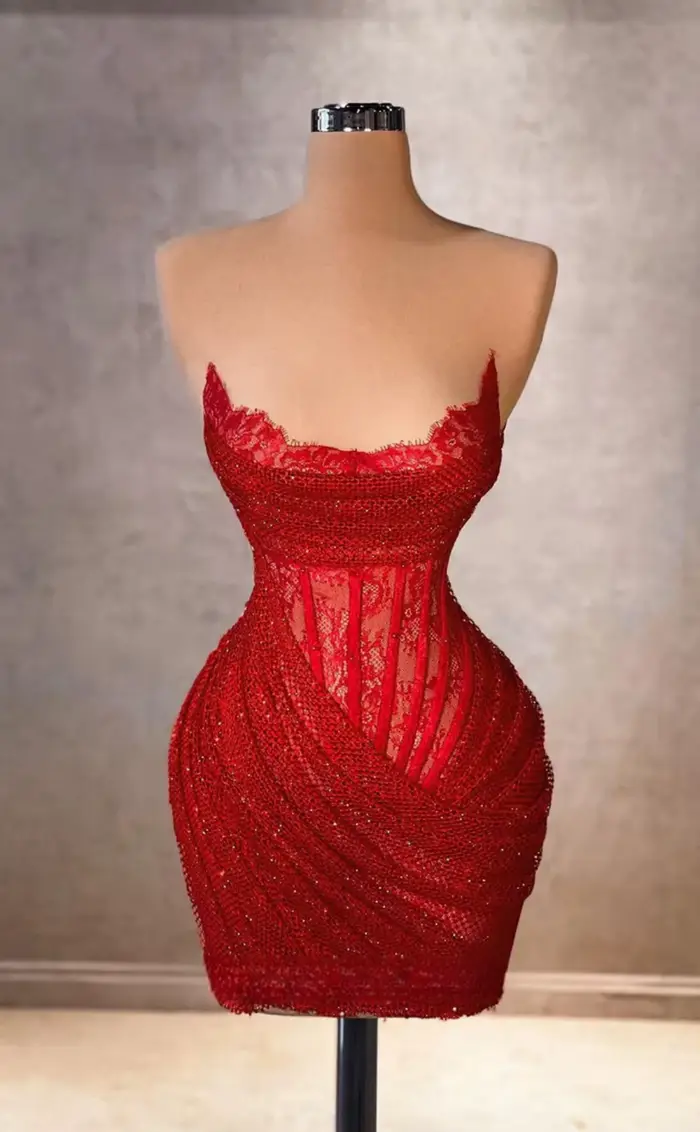 Lena-Robe de Soirée Rouge Élégante à Épaules Dénudées, Jupe Kly de Luxe, pour Événements Spéciaux, Q