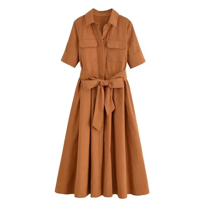 Robe à effet amincissant pour femmes, Design polyvalent, décontracté, nouveau Style, manches courtes