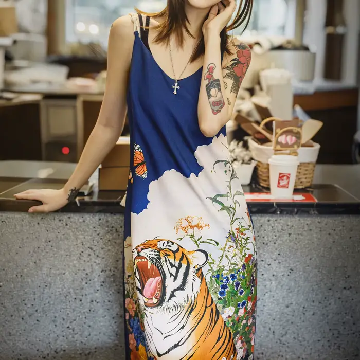 Robe maxi perlée vintage col halter bleu ciel sans manches pour femmes occasions spéciales été
