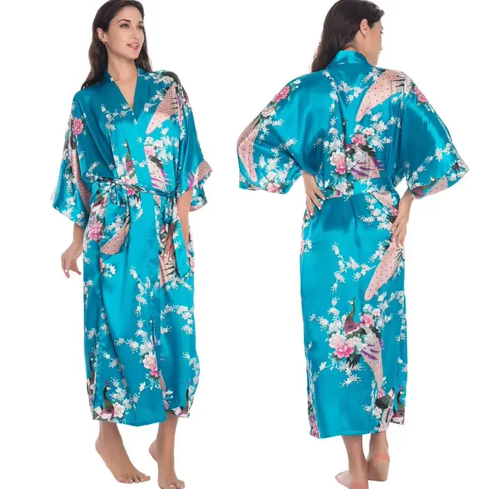 Peignoir kimono à manches mi-longues de style japonais pour femmes