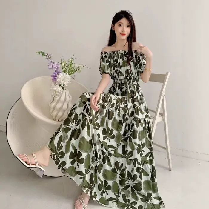 Robe d'été bohème pour femme en coton et soie