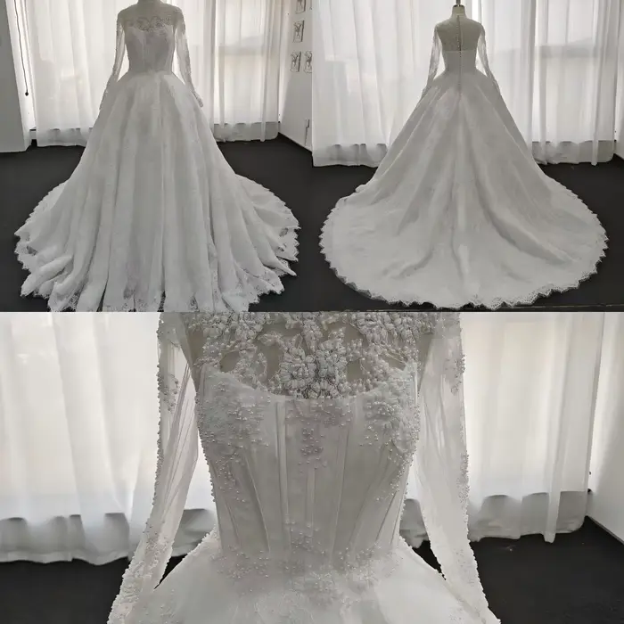 Eslieb-Robe de Mariée Blanche en Dentelle 50 sur Mesure, Tenue de Haute Qualité, Ligne A, 2025