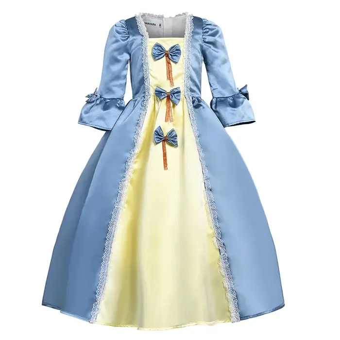 Robe victorienne rococo brocart motif floral bal anniversaire costume vacances historique occasion spéciale