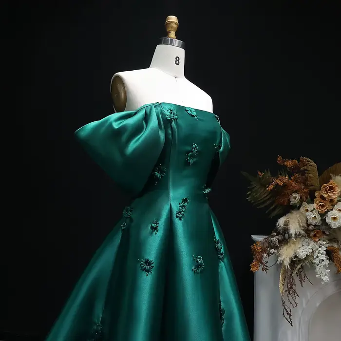 Robe Sharon Said Trapèze Rouge Arabe Personnalisée avec Décoration 3D pour Soirées Officielles