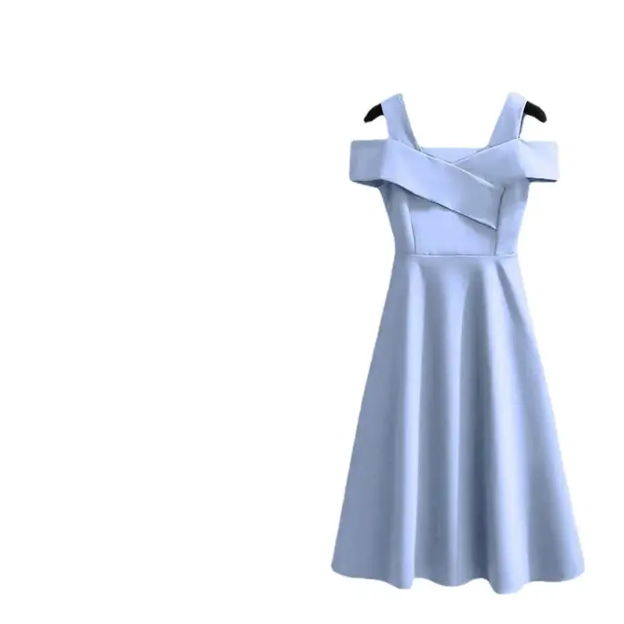 Femmes robes 2025 nouvelle mode épaules dénudées look mince taille cintrée genou longueur robe vêtements pour femmes vestidos