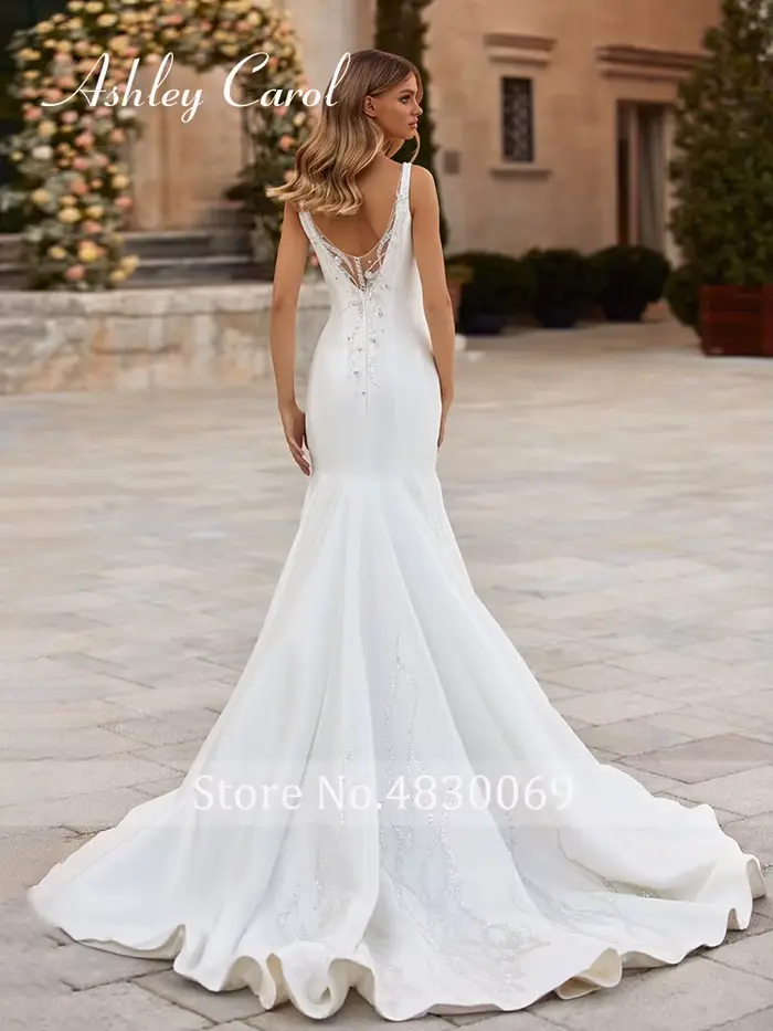 Ashley Carol-Robes de mariée sirène avec veste pour femmes