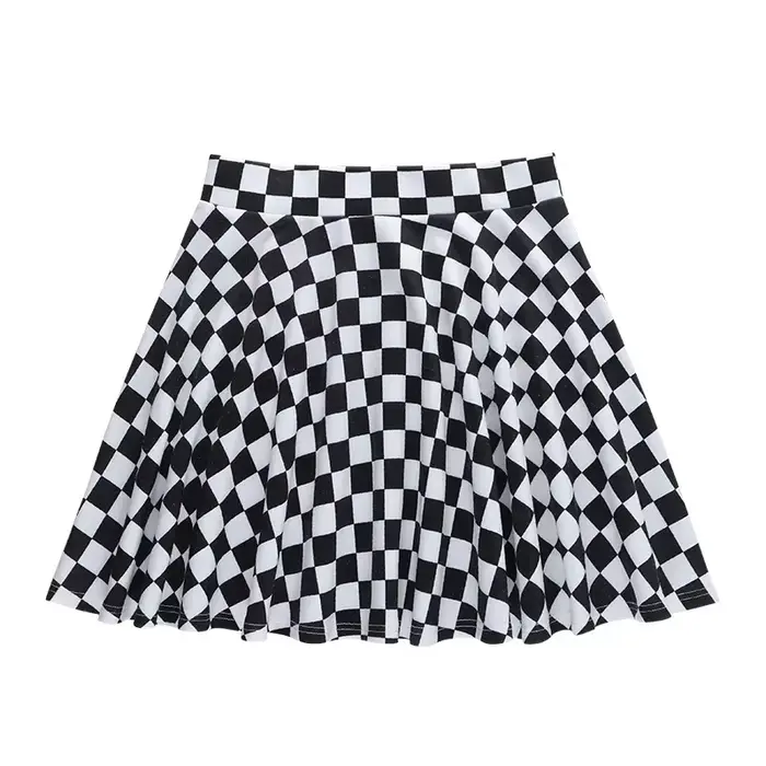Jupe Sexy taille haute en été, gothique, Y2k, Harajuku, fille foncée, contraste, couture à carreaux