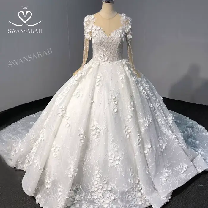 Robe De mariée De luxe à manches longues