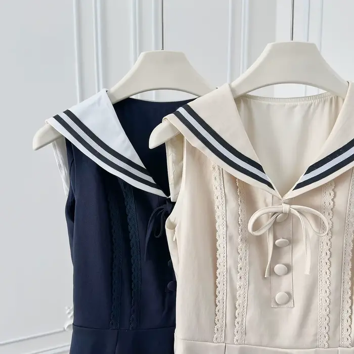 Robe d'été à col marin pour femmes