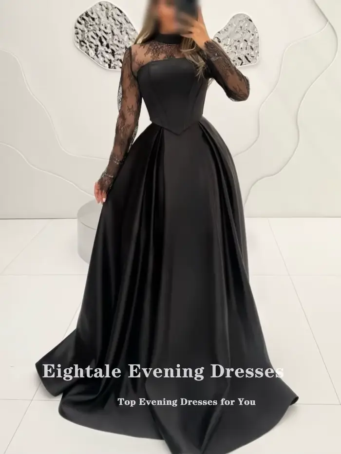 Robe de mariée noire arabe Eightale