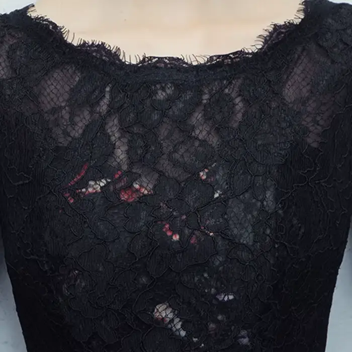 Robe de soirée élégante en dentelle imprimée floral pour femmes grandes tailles occasions spéciales soirée officielle noire sans manches