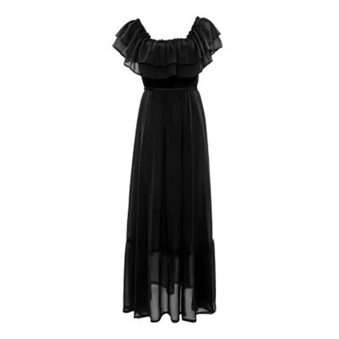 Robe longue en mousseline de soie style bohème avec volants pour femme pour les occasions spéciales été 2024