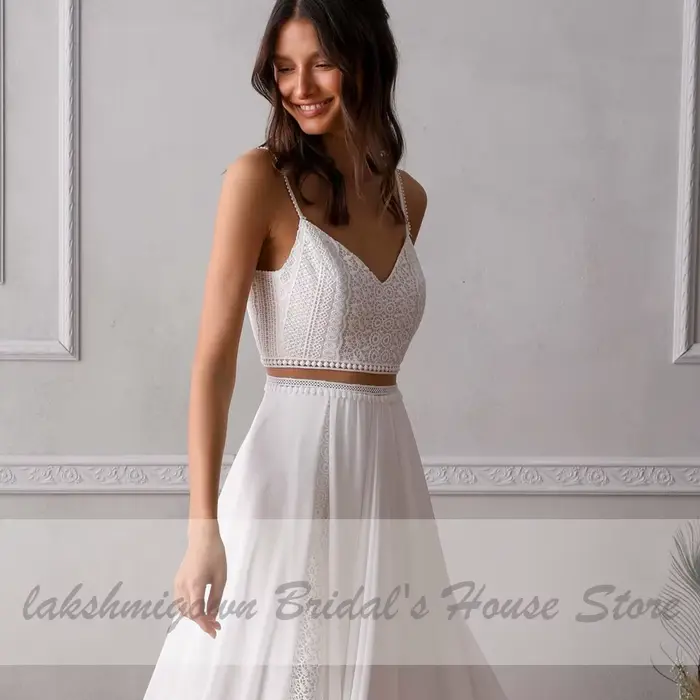 Robe de mariée deux pièces en dentelle personnalisée