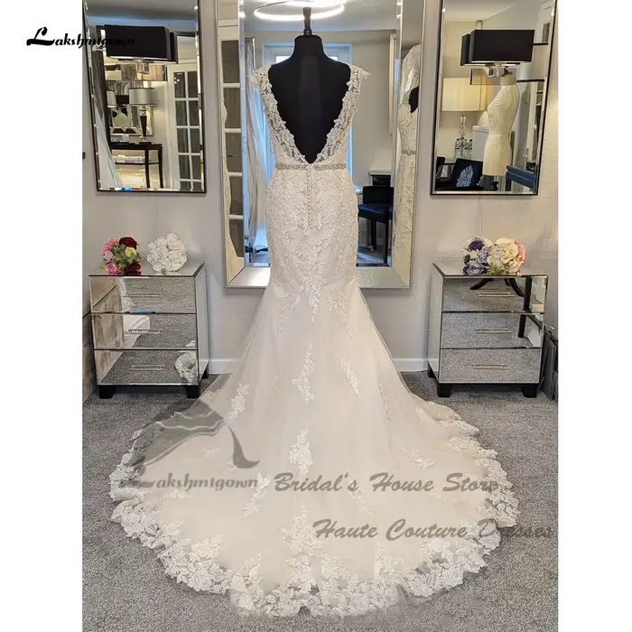 Robe de mariée sirène vintage en dentelle