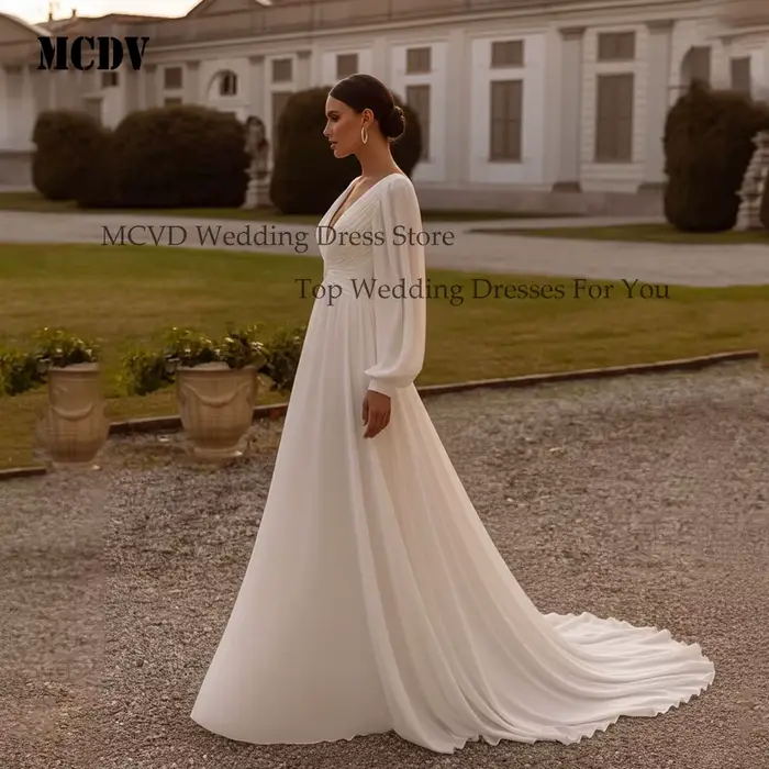Robe de mariée civile en mousseline de soie