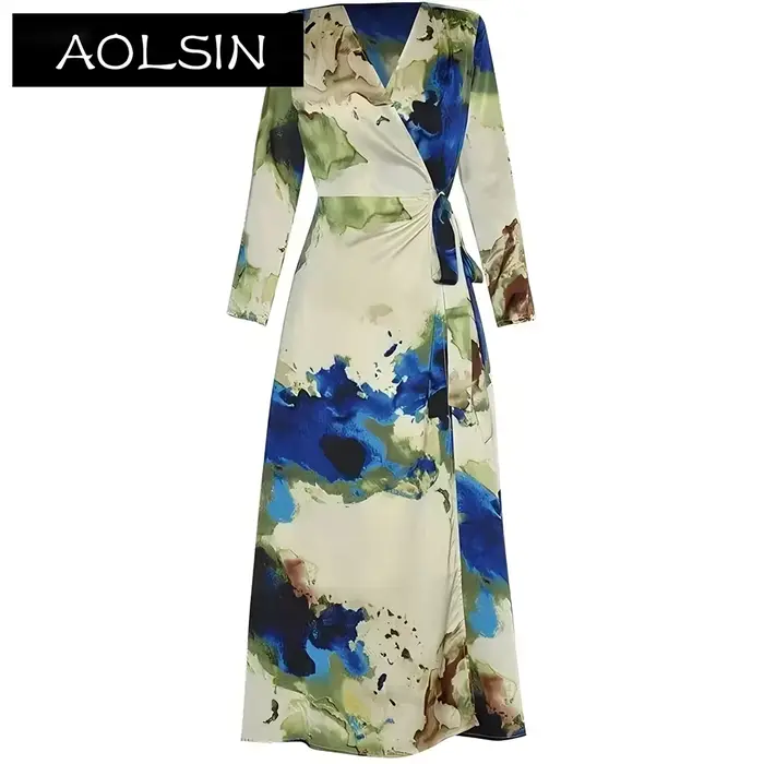 Robe portefeuille à lacets pour femmes