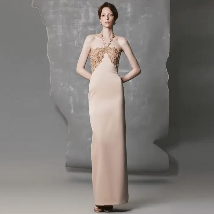 Robe de soirée sirène élégante, classique, à col licou, à paillettes, robes de célébrités personnali