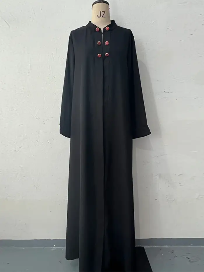 Robe de soirée noire vintage longue en polyester avec dentelle élégante pour femme style fête traditionnelle automne hiver