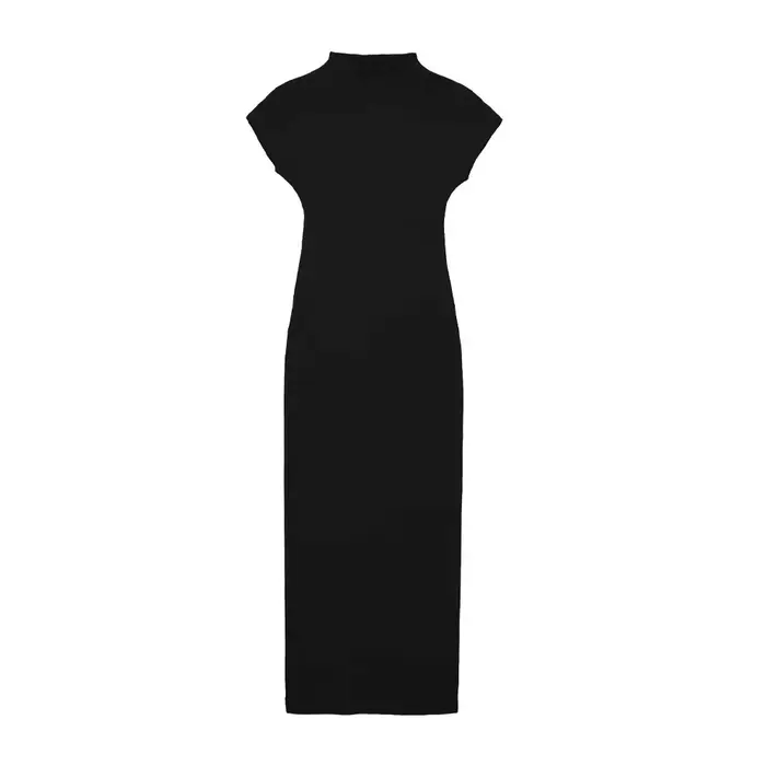 Femmes mode ajusté tricot robe mi-longue Vintage col rond manches courtes robes féminines robes Mujer