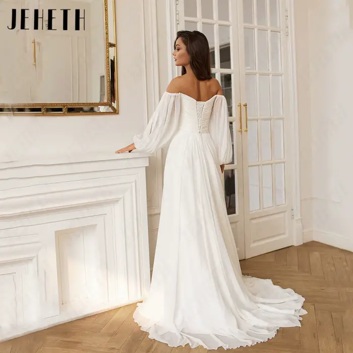 Robe de Mariée A-Line Mousseline JEHETH Personnalisable