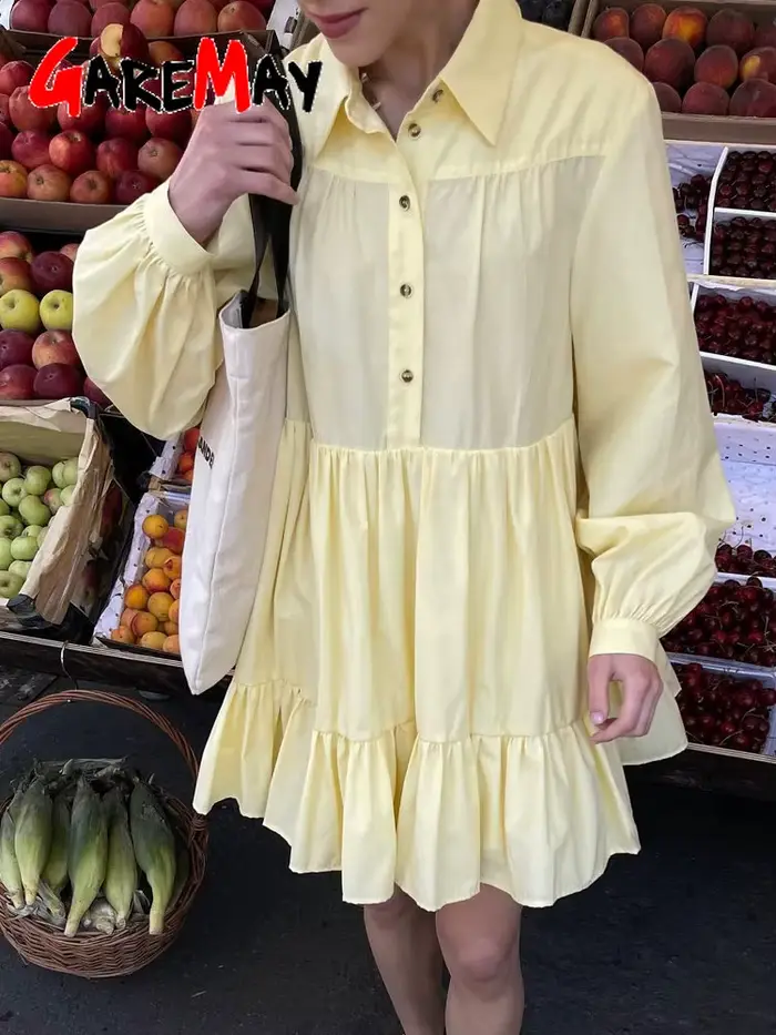Robe chemise vintage à manches longues pour femmes, bleu, blanc, col rabattu, boutons élégants, printemps été, style décontracté, occassions spéciales