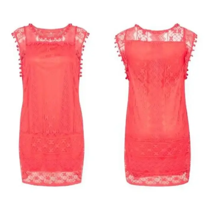Robe blanche en dentelle pour femmes, décontractée, sans manches, mini, pour l'été, plage, occasions spéciales