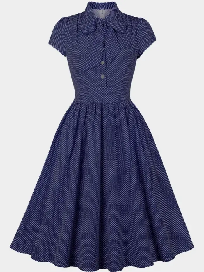 Robe de soirée rétro Pin Up à manches courtes pour femmes