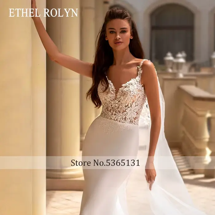ETHEL ROLYN robe de mariée sirène perles chérie avec châle