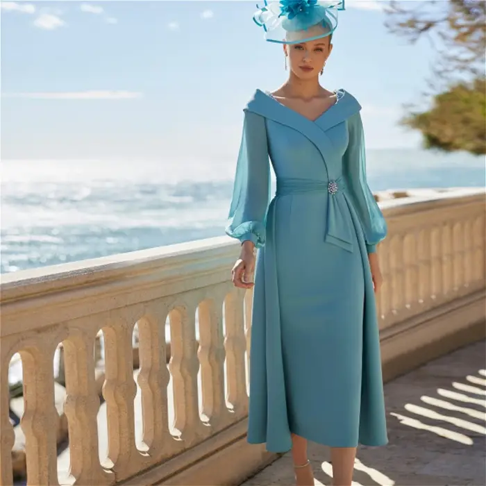 Robe de soirée personnalisée bleu lac