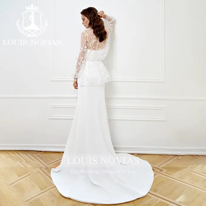 Modiis-Robe de mariée sirène sans bretelles avec veste