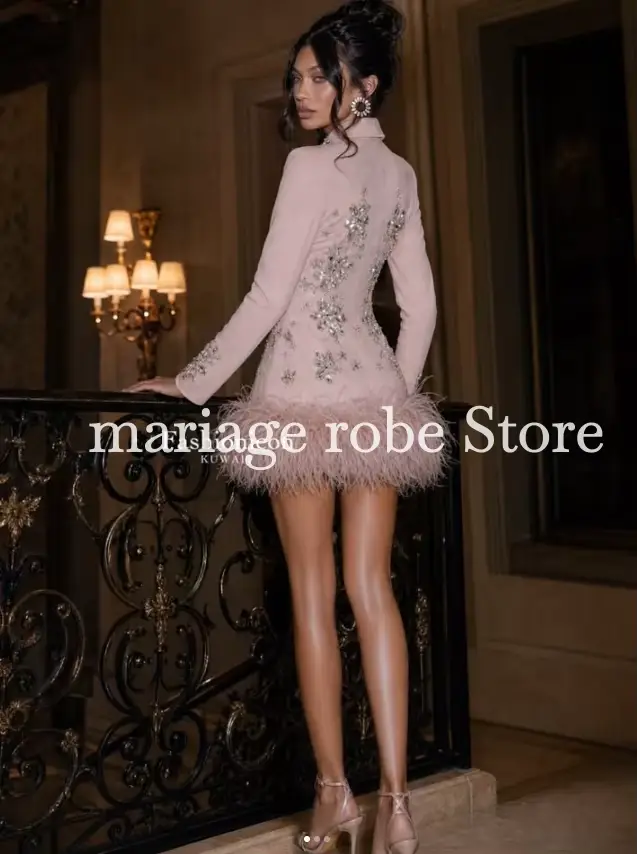 Mini robe de soirée rose