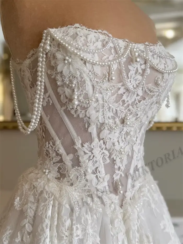 VIKTORIA princesse perles robes De mariée pour femme