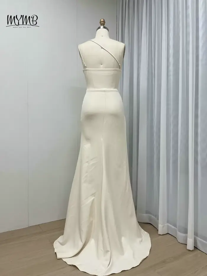 Robe Sirène Sexy en Satin avec Fente Haute