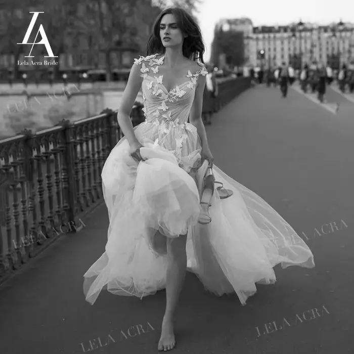 Robe De mariée trapèze sans manches