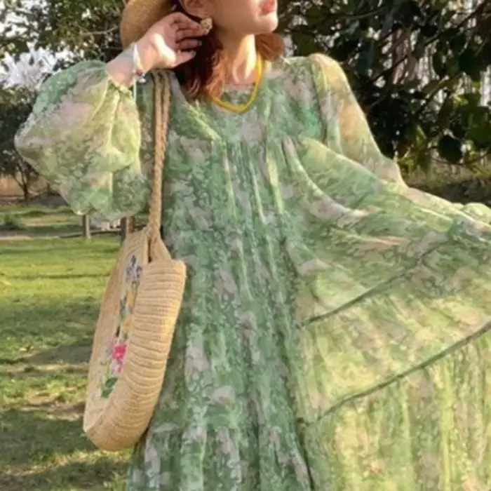 Nouvelle Collection Printemps 2026 : Robes Courtes Vertes à Motifs Floraux