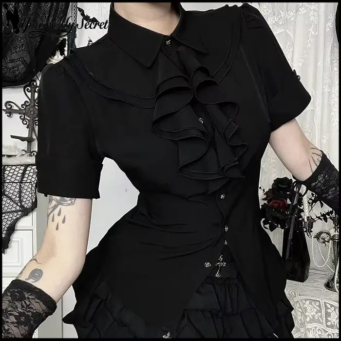 [You're My Secret] Robe mini gothique noire pour femme