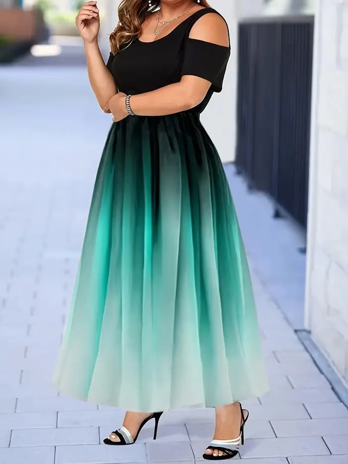 Robe longue à imprimé nickel é pour femme