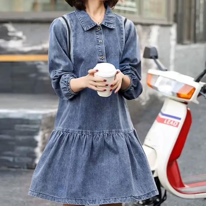Robe en jean slim d'automne