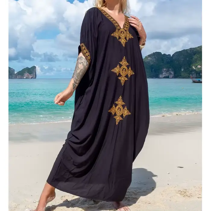 Robe de plage longue style bohème pour femme