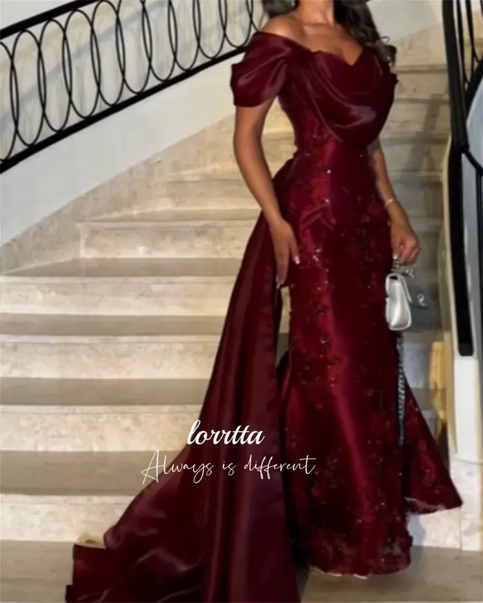 Lorrtta-Robe de Soirée Rouge Profond pour Femme