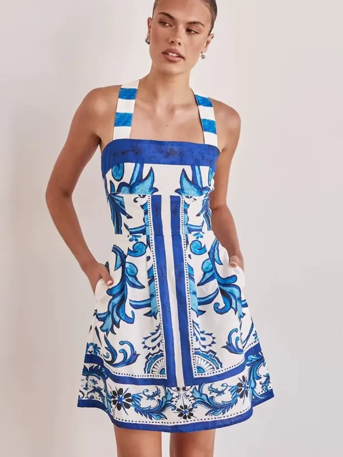Robe bohème imprimée pour femmes