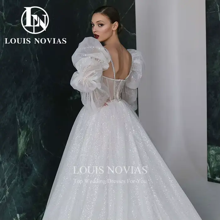 Modiis-Robes de mariée princesse avec manches perfeclanterne