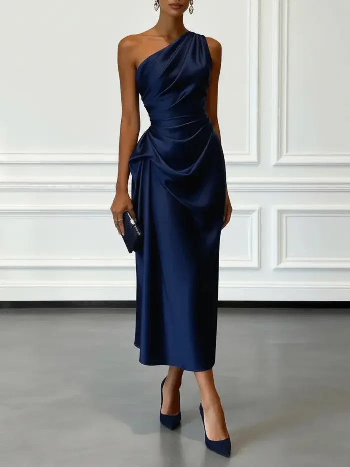 Robes longues en satin pour femmes 2026 – Robe midi d'été sexy pour femme