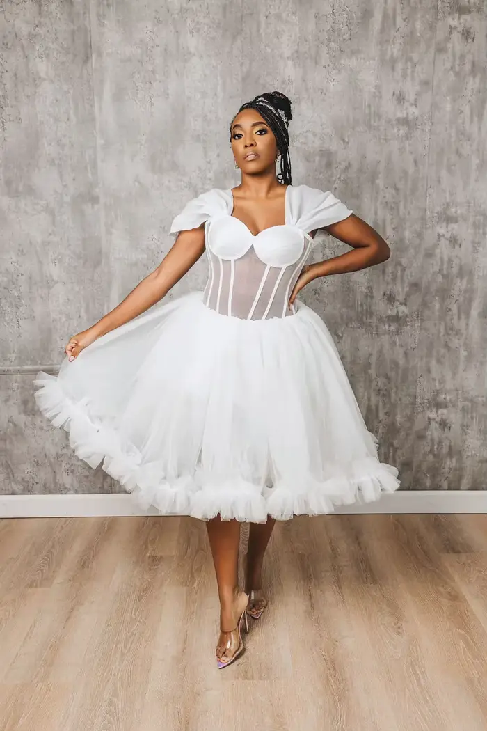 Robe de mariée courte avec volants pour la photographie, robe de mariée, chemise de nuit, patients, 