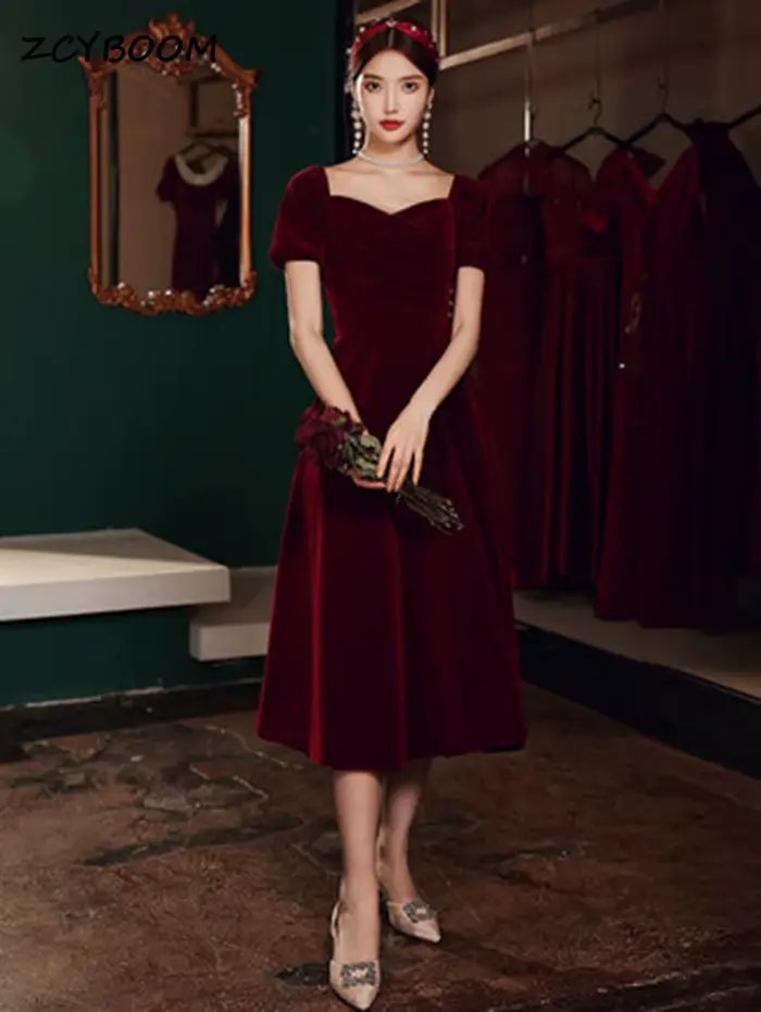Robe de soirée Vintage bordeaux